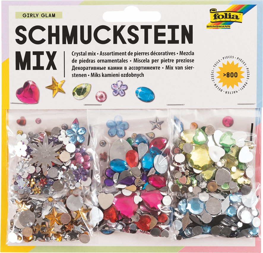Schmucksteine-Set, Glitzersteine  800-teilig