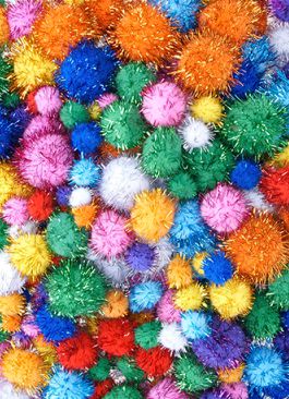Pompons-Sortiment GLITTER MIX 300g
