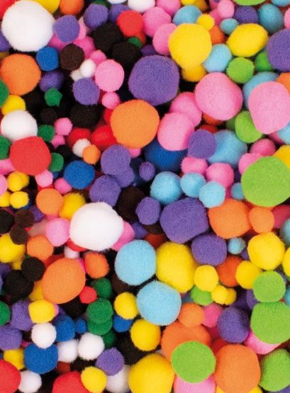 Pompons-Sortiment BUNTER MIX  200g