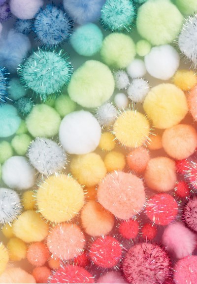 Pompons-Sortiment PASTELL MIX 300g