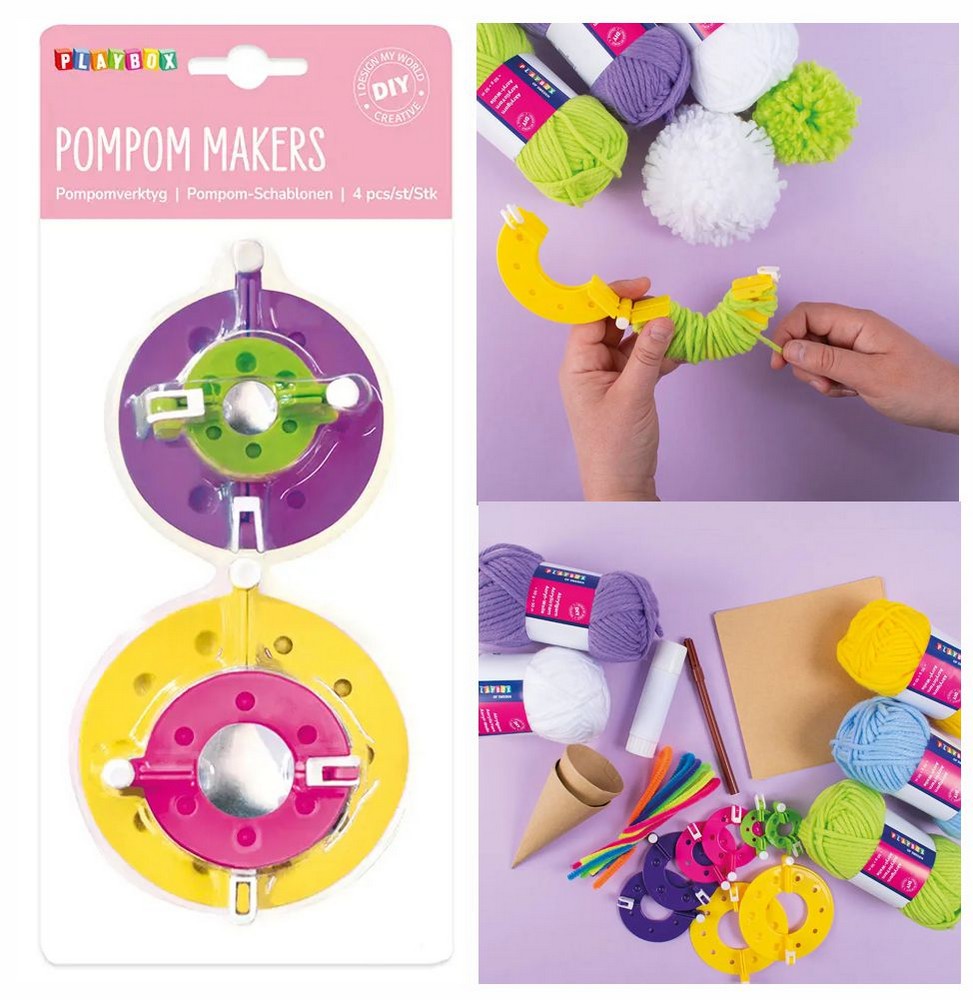 Pompon-Schablone Maker rund 4er